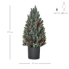 Minikerstboom Met Dennenappels, Rode Bessen En Bertop 50cm Hoog, Veelkleurig 3