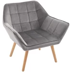 Ontspanningsstoel Skandidesign Leesstoel Accentstoel, Quilten, 64 Cm X 62 Cm X 72,5 Cm Met Grijs