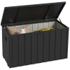 Opbergbox, Tuinkist, 450L Opbergruimte, 2 Wielen, Stalen Frame, 125x61x70 Cm, Donkergrijs 6