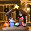 Opblaasbare Kerstboog 2m Bijbelboog Van De Geboorte Van Jezus Kerstdecoratie Opblaasbare Kerststal 1,8m Boog Met LED-verlichting Waterdicht Automatisch Opblazen Polyester 2