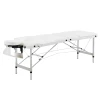 Opklapbare Massagetafels, Cosmetische Tafels, In Hoogte Verstelbare Massagetafel Met Hoofdsteun, Massagebed, Aluminiumschuim, Kunststof, Wit, 215 X 60 X 61-84 Cm 1