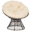 Papasan Stoel, Rieten Stoel, Zitkussen, Kunstrotan, Draaibaar, Metalen Frame, 87 X 97 X 86 Cm, Beige 10