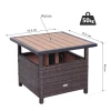 Polyrattan Bijzettafel Tuintafel Terrastafel Parasolstandaard Voor Parasol Incl. Zandzak Bruin 55,5 X 55,5 X 46 Cm 3