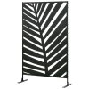 Privacyscherm Voor Buiten, Gelakt Stalen Frame, Silhouet Van Palmbladeren, 1,2 X 2 M, Zwart 1