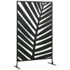 Privacyscherm Voor Buiten, Gelakt Stalen Frame, Silhouet Van Palmbladeren, 1,2 X 2 M, Zwart 6