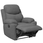 Relaxfauteuil Enkele Bank Lounger 145 Verstelbare Tv-stoel Fauteuil Tv-stoel Met Slaapfunctie Voor Woonkamer Linnen Grijs 93 X 94 X 105,5 Cm