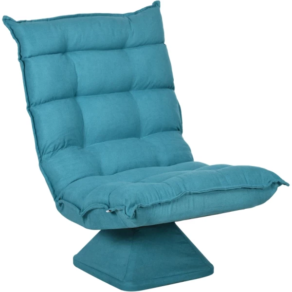 Relaxstoel Leesstoel, Draaibaar, Fluwelen Look, 62 Cm X 70 Cm X 95 Cm, Blauw 10