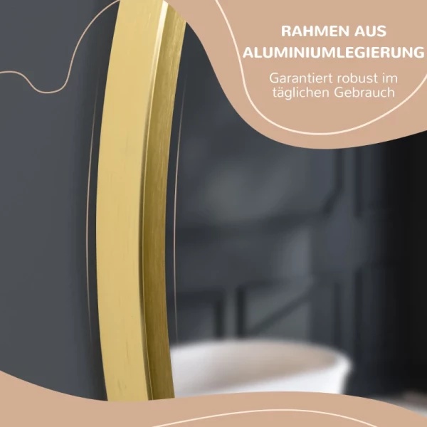 Ronde Wandspiegel Voor Badkamer, Slaapkamer, Hal, Metalen Frame, Kleur: Goud, 50 Cm 5