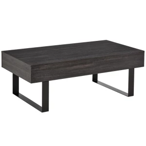 Salontafel Bijzettafel Salontafel TV-tafel Salontafel Woonkamertafel Met Lade Planken Stevig Stalen Frame Eenvoudig Te Monteren Modern Houtspaanplaat Metaal Donkergrijs 110x60x40 Cm 1