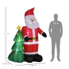 Santa Claus Santa Claus-kerstdecoratie, Zelfopblazend, 2 M, Met Blazer, Groen + Rood 3
