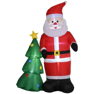 Santa Claus Santa Claus-kerstdecoratie, Zelfopblazend, 2 M, Met Blazer, Groen + Rood 1