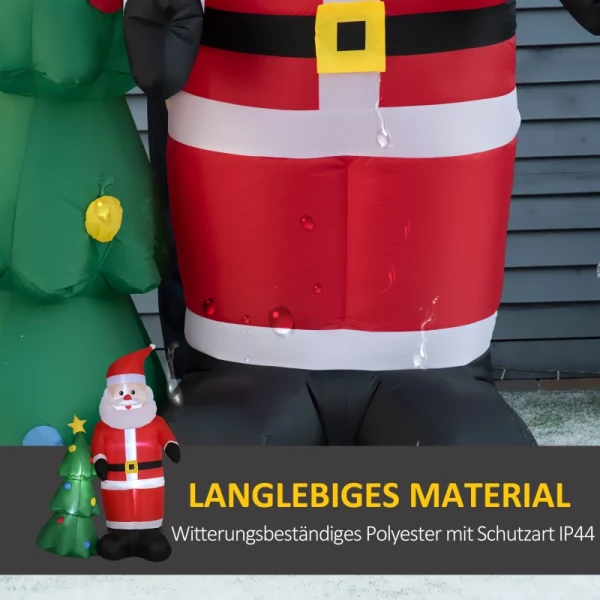 Santa Claus Santa Claus-kerstdecoratie, Zelfopblazend, 2 M, Met Blazer, Groen + Rood 6
