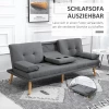 Scandi Design Slaapbank, 3-zitsbank, 2 Kussens, Grijs + Naturel 4