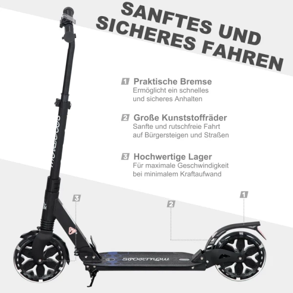 Scooter Opvouwbaar Lichtgewicht Aluminium Zwart 95,5 X 37 X 83-102cm 7