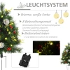 Set Van 2 Kerstbomen Mini Kunstkerstboom Met Dennenappels En Rode Bessen, Ballen En Warm Witte LED-lampjes IP44 Groen PVC Metaal 33 X 75 Cm 5