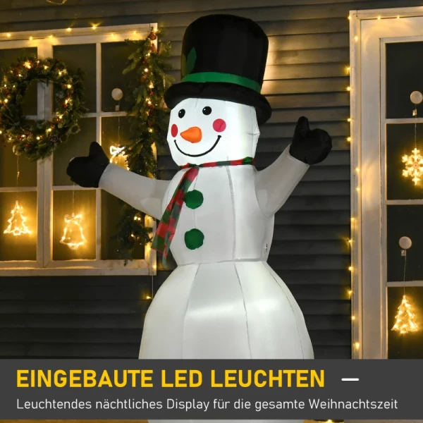 Sneeuwpop Kerstdecoratie Kerstdecoratie, Inclusief Ventilator, Kleurrijke LED's, Zelfopblazend 1, M, Veelkleurig 4