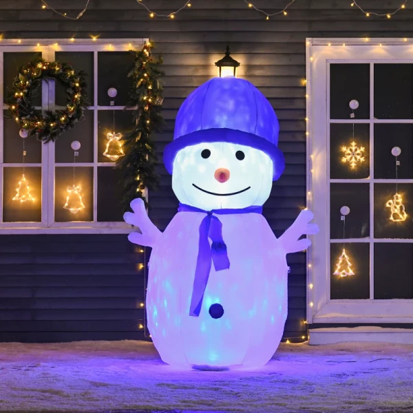 Sneeuwpop Kerstdecoratie LED-verlichting 1,8 M Met Blazer Wit + Blauw 2