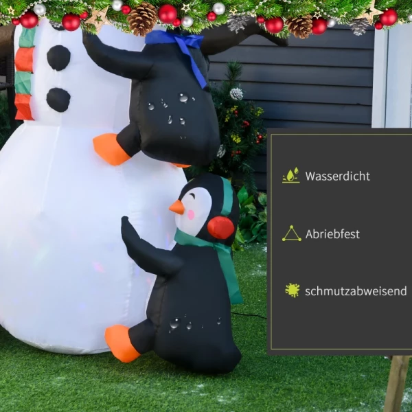 Sneeuwpop Kerstdecoratie Voor Buiten Met Blazer, Kleurrijke LED's, Zelfopblazend 1,4 M, Meerkleurig 4