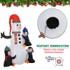 Sneeuwpop Kerstdecoratie Voor Buiten Met Blazer, Kleurrijke LED's, Zelfopblazend 1,4 M, Meerkleurig 5