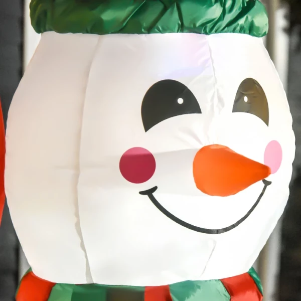 Sneeuwpop Kerstdecoratie Voor Buiten Met Blazer, Kleurrijke LED's, Zelfopblazend 1,4 M, Meerkleurig 9