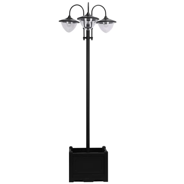 Solar Light Tuinlamp 3-kops Lamp Met Bloempot Voet Waterdicht RVS 60 X 55 X 189 Cm 10