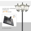 Solar Tuinlantaarn Met 3 Vlammen, Solar Lantaarn, Tuinpadverlichting Met LED, 120 Lumen, IP44 201, Roestvrij Staal, Zwart, 51,5 X 47 X 182,5 Cm 6