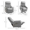 Sta-op-stoel, Relaxstoel, Tv-stoel, Inclusief Kabelafstandsbediening, 1 Zijvak, 80 X 94 X 104 Cm, Grijs 3