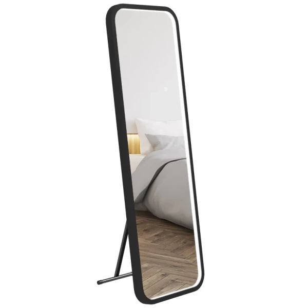 Staande Spiegel Wandspiegel Volspiegel Inclusief Wandmontage, 50 X 4 X 151,5 Cm, Zwart 10