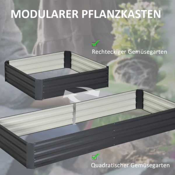 Stalen Verhoogd Bed Open Bodem Eenvoudige Montage 95L X 90,5W X 29,8H Cm Grijs 5