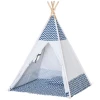 Tipi, Speeltent Voor Kinderen Inclusief Vloermat En Kussen, Blauw + Wit, 120 X 120 X 155 Cm 11