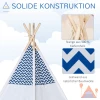 Tipi, Speeltent Voor Kinderen Inclusief Vloermat En Kussen, Blauw + Wit, 120 X 120 X 155 Cm 7