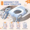 Toiletopzetstuk Voor Kinderen, Opvouwbaar, Met Ladder, 2 Handgrepen, Antislip, Spatbescherming, Blauw 4