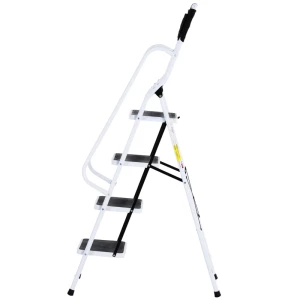 Trapladder Huishoudladder Vouwladder, Inclusief Gereedschapshouder, Reling, 50 X 83 X 155 Cm, Zwart + Zilver 1