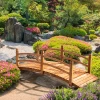 Tuinbrug 1,85 M Houten Brug Beloopbare Houten Loopbrug Vijverbrug Decoratieve Brug Met Reling Tot 200 Kg Massief Hout Oranje 9