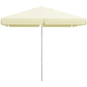 Tuinparasol, Parasol, Katrol, In Hoogte Verstelbaar, Aluminium Frame, 2,5 X 2,5 X 2,5m, Beige/wit 1