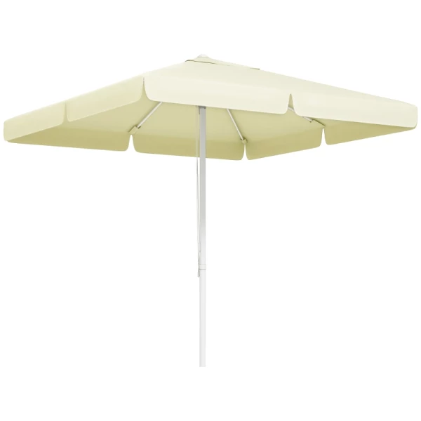 Tuinparasol, Parasol, Katrol, In Hoogte Verstelbaar, Aluminium Frame, 2,5 X 2,5 X 2,5m, Beige/wit 6