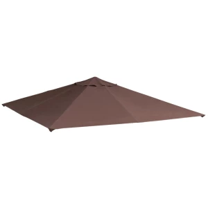 Tuinpaviljoendak, Vervangingsdak Voor Tuinpaviljoen, Tuinpaviljoenafdekking, Tuinpaviljoenvervangingsdak, Zonwering Polyester, Koffie, 2,98 X 2,95 M 1