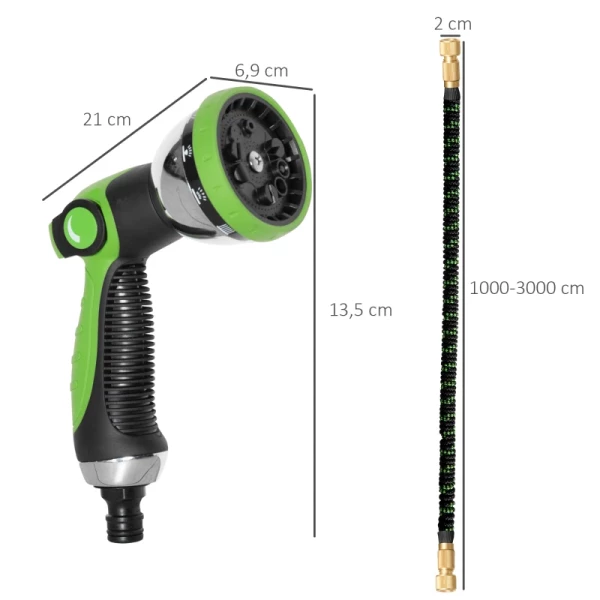 Tuinslang Flexibel 30 M Met 10 Functies Sproeikop Waterslang Met 1/2 Inch & 3/4 Inch Aansluiting Slang Rekbaar Voor Autowassen Irrigatie 3