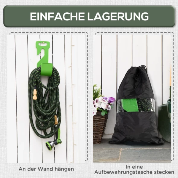 Tuinslang Flexibel 30 M Met 10 Functies Sproeikop Waterslang Met 1/2 Inch & 3/4 Inch Aansluiting Slang Rekbaar Voor Autowassen Irrigatie 6