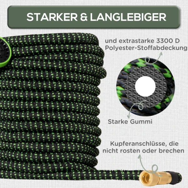 Tuinslang Flexibel 30 M Met 10 Functies Sproeikop Waterslang Met 1/2 Inch & 3/4 Inch Aansluiting Slang Rekbaar Voor Autowassen Irrigatie 7