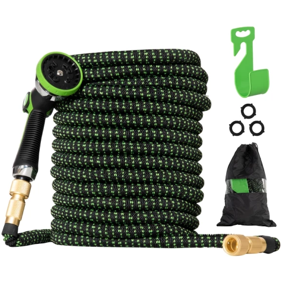 Tuinslang Flexibel 30 M Met 10 Functies Sproeikop Waterslang Met 1/2 Inch & 3/4 Inch Aansluiting Slang Rekbaar Voor Autowassen Irrigatie 1