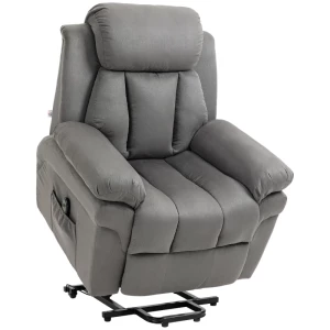 TV-fauteuil Met Opstahulp, Relaxfauteuil. Met Uitklapbare Voetsteun, Inclusief Afstandsbediening, Grijs 1