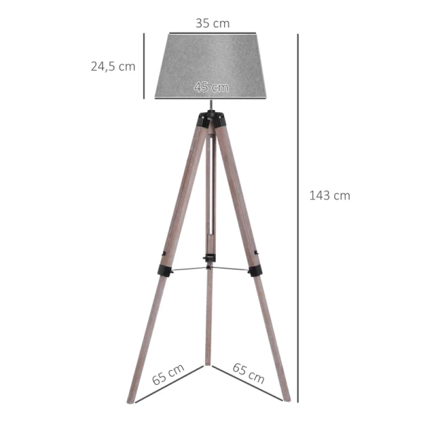 Vloerlamp In Scandi Design, Vloerlamp, Statiefframe, In Hoogte Verstelbaar 3