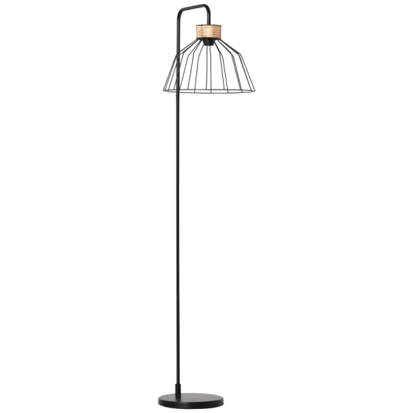 Vloerlamp Industriële Design Vloerlamp, Vloerschakelaar, E27 Voet, Zwart Metaal 1