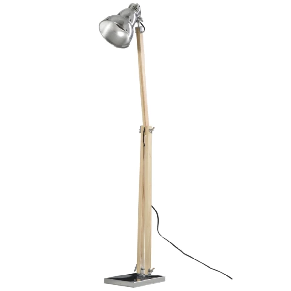 Vloerlamp Met Verstelbare Kap, In Hoogte Verstelbare Vloerlamp, Vloerlamp E27 Fitting, Massief Hout Metaal, 64 X 18 X 133 Cm 1