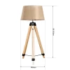 Vloerlamp Vloerlamp In Hoogte Verstelbaar E27, Grenen + Polyester, 65x65x99-143cm (beige) 3
