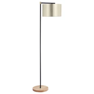 Vloerlamp Woonkamer Vloerlamp 40W Moderne Vloerlamp Met E27 Fitting Stoffen Kap Voor Slaapkamer Kantoor Elegant Goud + Zwart 48 X 32 X 152 Cm 1