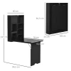 Wandklaptafel Wandbureau, Inclusief Schrijfbord, 60 Cm X 94,5 Cm X 147 Cm, Zwart 3