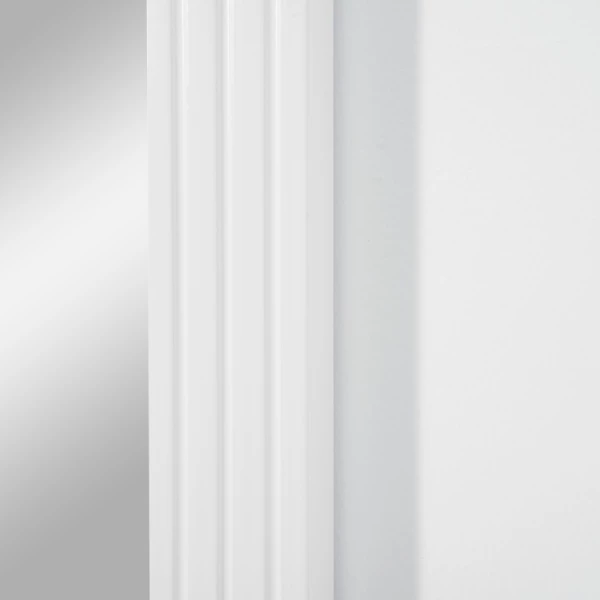 Wandspiegel Met 1 Plank, Modern Design, Ruimtebesparend MDF-glas Wit 9