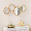 Wandspiegelset Modern Design 4 Ronde Spiegels Verguld Metalen Frame 107 X 56 X 4 Cm 2